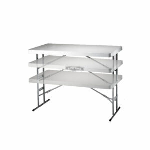 BORD, vit plast höjbart 122x60 cm