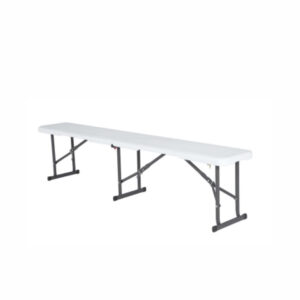 BÄNK, vit plast 180x25 cm