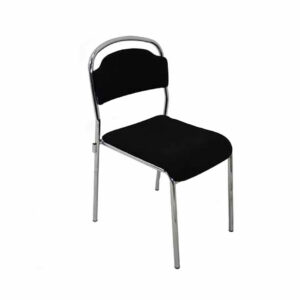 STOL, svart tyg kromben stapelbar