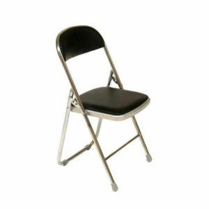 STOL, svart klädd dyna fällbar