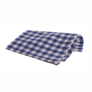 LINNEDUK, blåvitrutig 140x140 cm