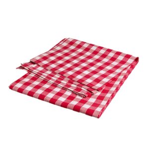 LINNEDUK, rödvitrutig 140x230 cm