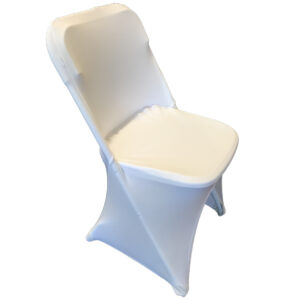 STOLSÖVERDRAG, vit stretch fällstol