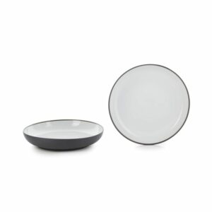 SKÅL, Solid porslin vit/grå Ø17,5H4,5 cm