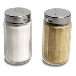 Salt and pepper set, glass