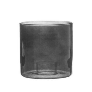 LJUSLYKTA, Simple, svart rökfärgad, 12cm