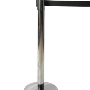 Barrier post, chrome / per piece incl black tape 3m