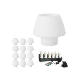 LAMPA/LYKTA vit silikon, laddbar 12-pack